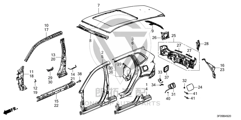 Rear Panel 66100-3A030 661003A030 for Honda
