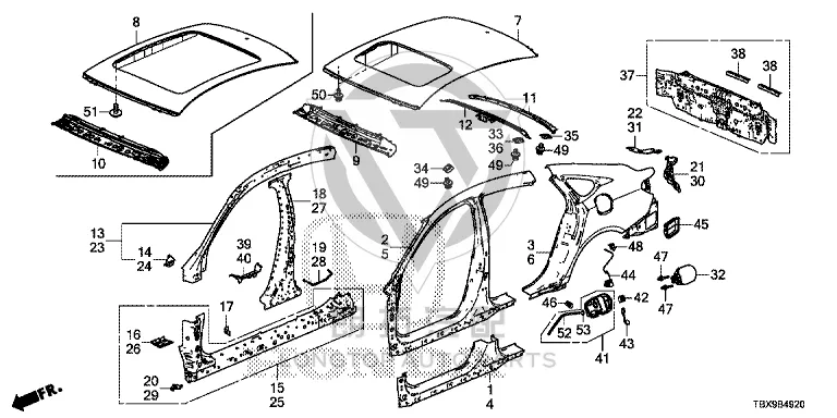 Rear Panel 66100-TVE306 66100TVE306 for Honda