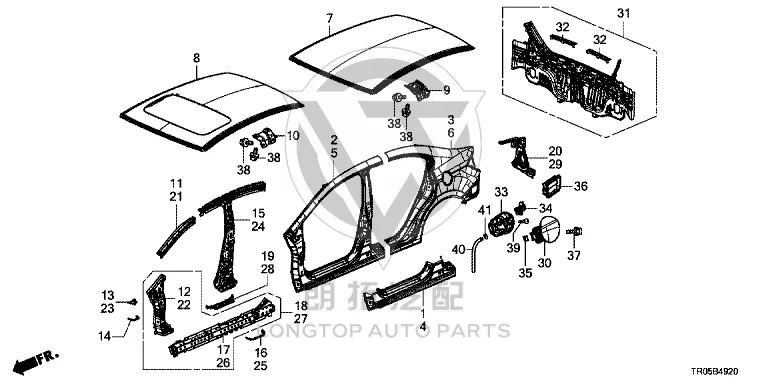 Rear Fender Left 04646-TR0A0 04646TR0A0 for Honda