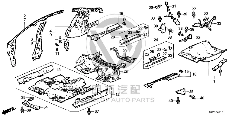 Rear Floor 04655-T6PH0 04655T6PH0 for Honda