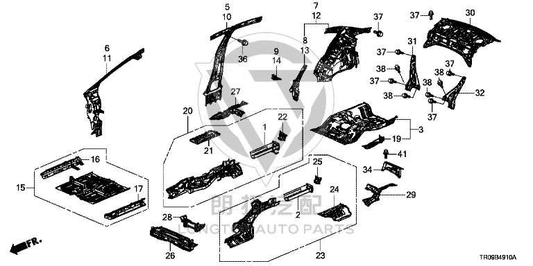Rear Floor 04655-TS6H2 04655TS6H2 for Honda