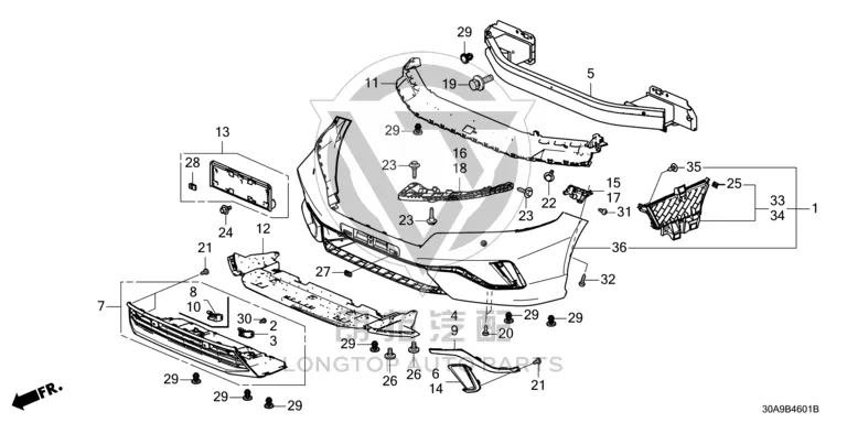 Front Bumper Anti-Collision Guard 71170-30EH0 7117030EH00 for Honda