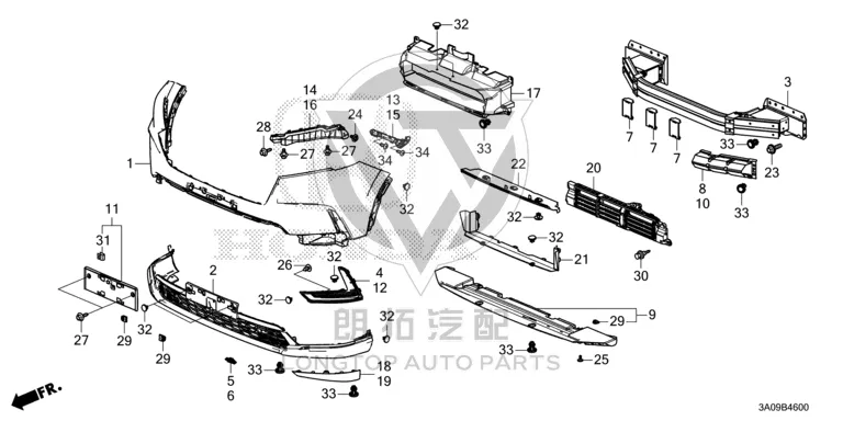 DUCT, FR. BUMPER UPPER INDUCTION 71320-3B4H00 713203B4H00 for Honda