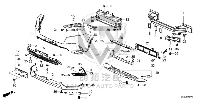 Front Bumper Frame 71130-3E7H0 711303E7H00 for Honda