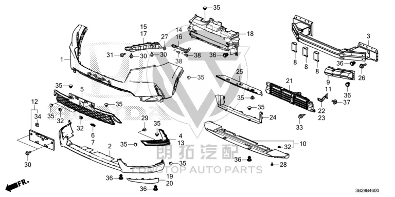Front Bumper Chin 71105-3B9H20 711053B9H20 for Honda