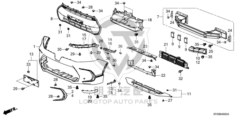 Headlamp bracket (left) 71290-3F0H0 712903F0H0 for Honda