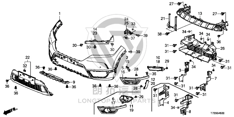 Front Fog Lamp Shield (Right) 71107-T73-H01 71107T73H01 for Honda