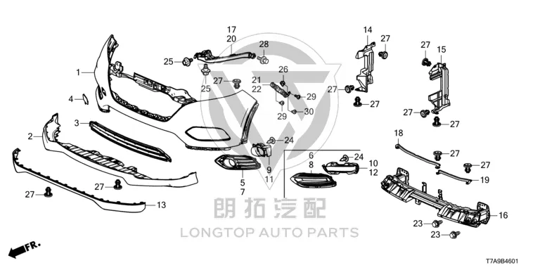 Front Bumper Frame 71130-T7M-H00ZZ 71130T7MH00ZZ for Honda