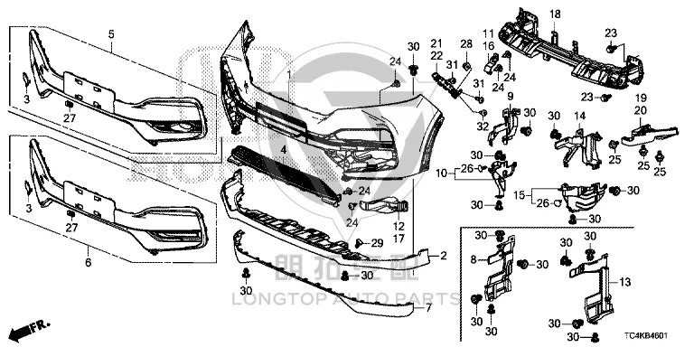 Front Bumper Bracket (Lower Right) 71113-TC4-H50 71113TC4H50 for Honda
