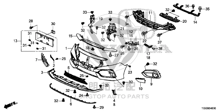 Front Bumper Guard (Lower) 71102-TGGA50 71102TGGA50 for Honda