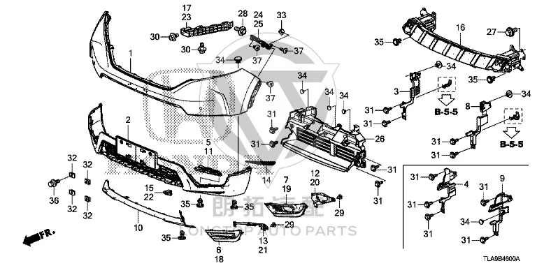 Front Bumper Frame 71130-TMET0 71130TMET02 for Honda