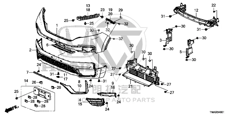 Front License Plate 71145-TLY-H50 71145TLYH50 for Honda