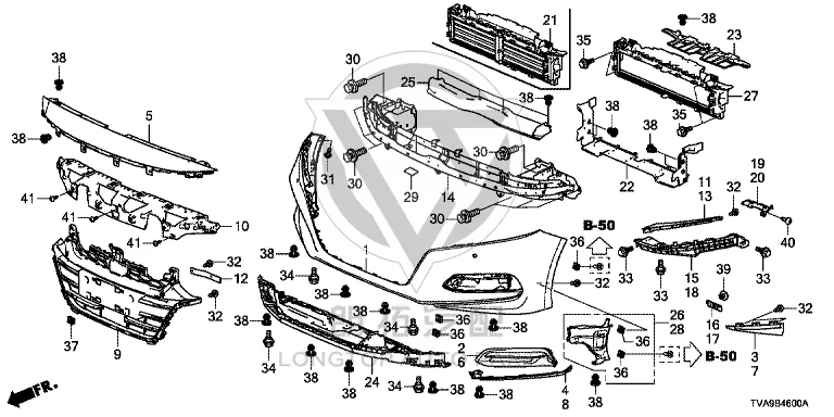 Front Bumper Moulding Upper Right 71114-TVEH0 71114TVEH00 for Honda