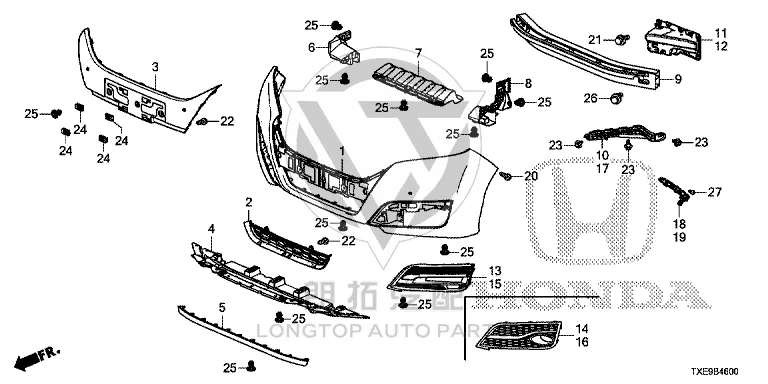 Front Bumper Bracket (Left) 71198-TXEH01 71198TXEH01 for Honda