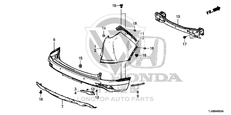 Rear Bumper Frame 71530-TMET00 71530TMET00 for Honda