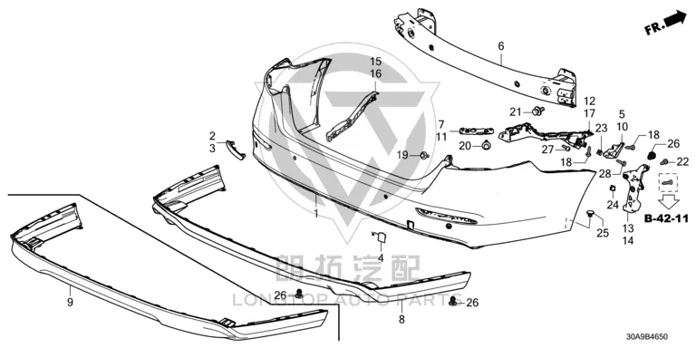 Rear Bumper Frame 71530-TVEH0 71530TVEH00ZZ for Honda