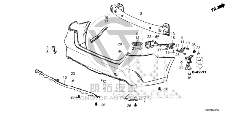 Rear Bumper Deflector 71551-31VH5 7155131VH51ZD for Honda