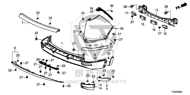 Rear Bumper Corner Protector 04718-T70H1 04718T70H1 for Honda
