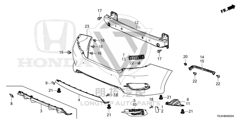 Rear Bumper Decorative Light Left 33555-TEAT0 33555TEAT01 for Honda