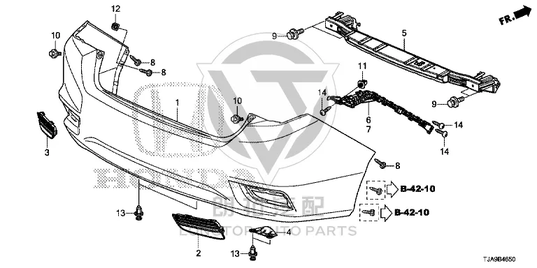 Rear Bumper Decorative Lamp (Right) 33505-TJAH01 33505TJAH01 for Honda