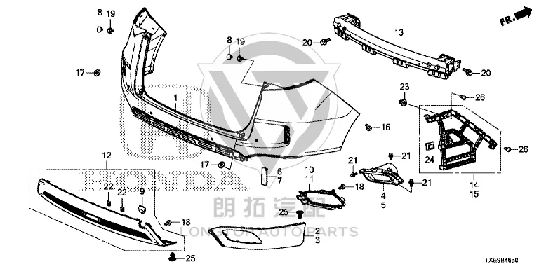 Rear Bumper Corner Protector (Left) 04718-TXEH0 04718TXEH0 for Honda