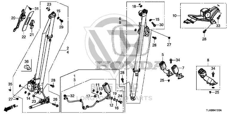 Driver’s Seat Belt 04818-TLYH0 04818TLYH0 for Honda