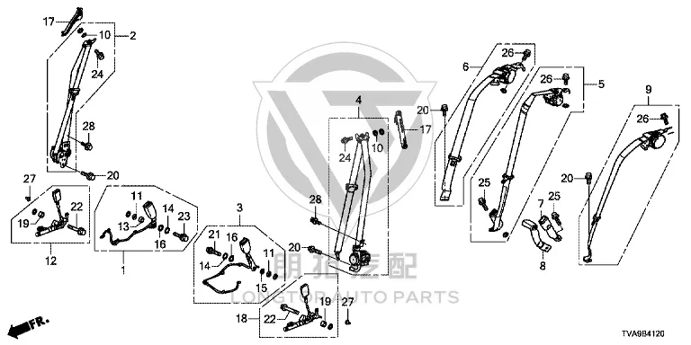 Driver’s Seat Belt 04818-TVEH0 04818TVEH0 for Honda