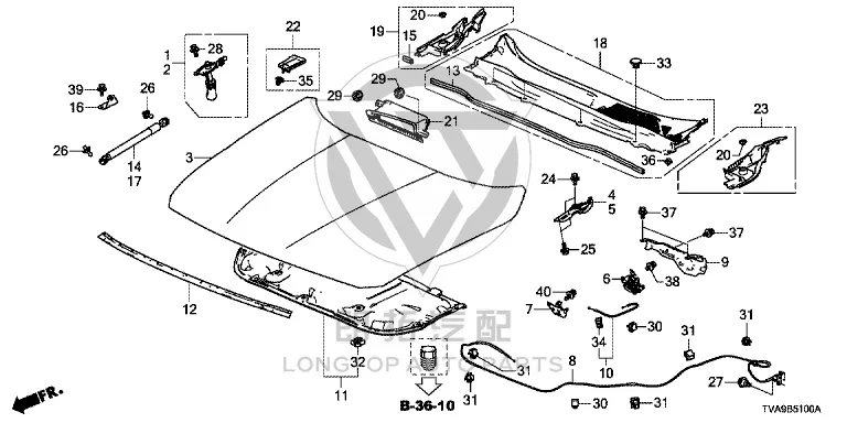 Front Hood 60100-TVEH0 60100TVEH0 for Honda