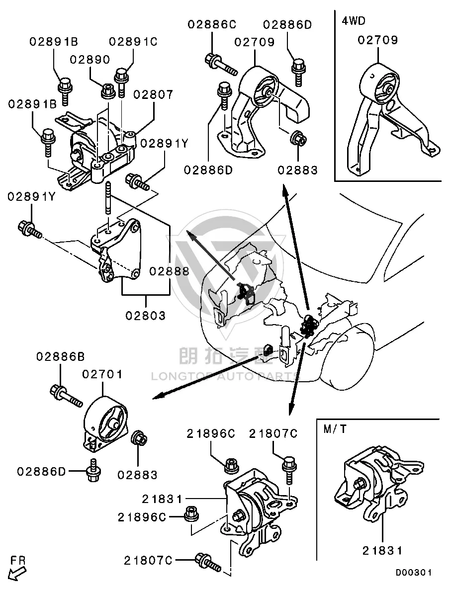 Transmission Support 2910A-200 2910A200 for Mitsubishi GA2W