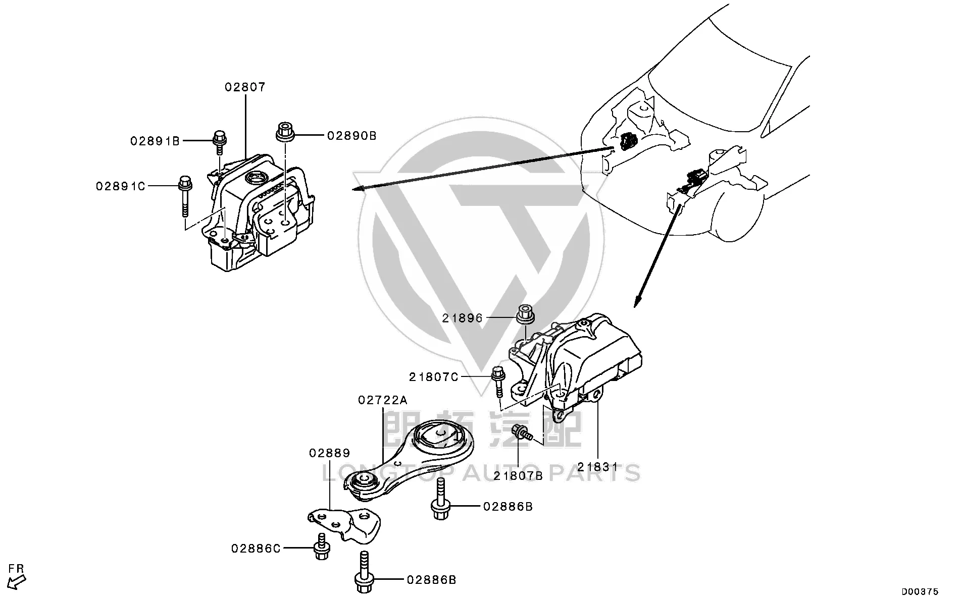 Engine Mount (Right) 1091A-409 1091A409 for Mitsubishi GK1W