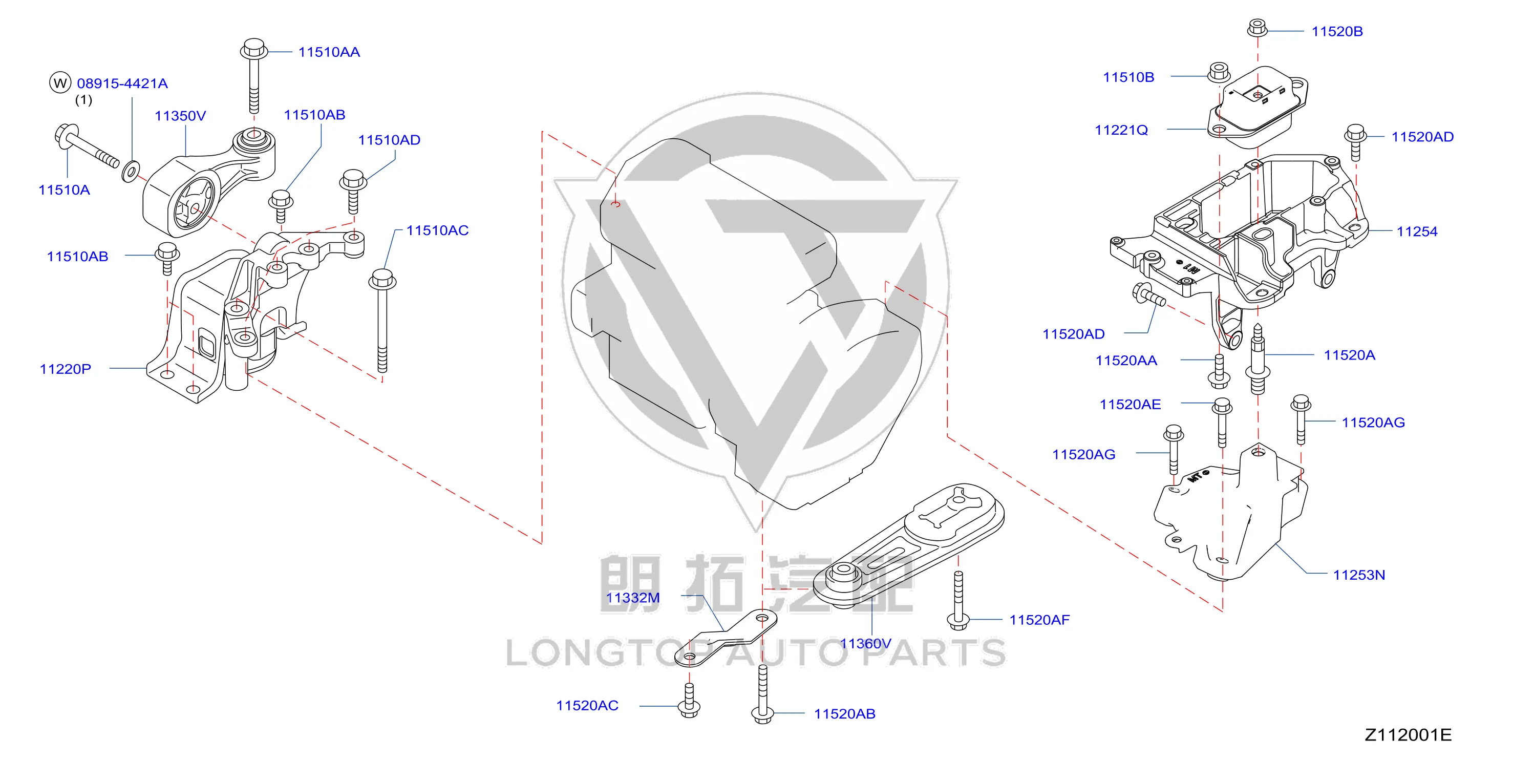 Engine Mount Rubber Bracket (Left) 11254-5US0A 112545US0A for Nissan