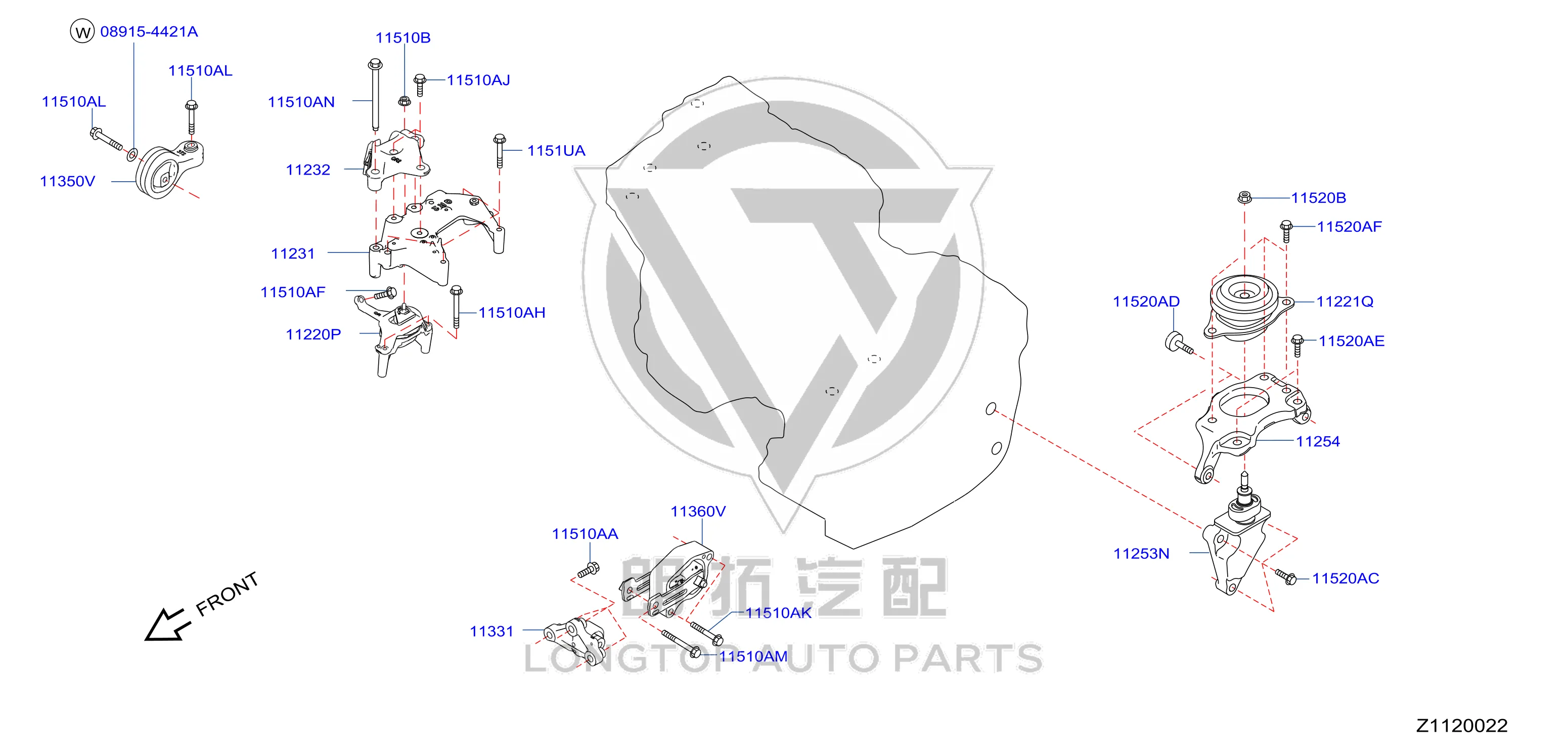 Engine Mount Upper Right 11350-3TS0B 113503TS0B for Nissan