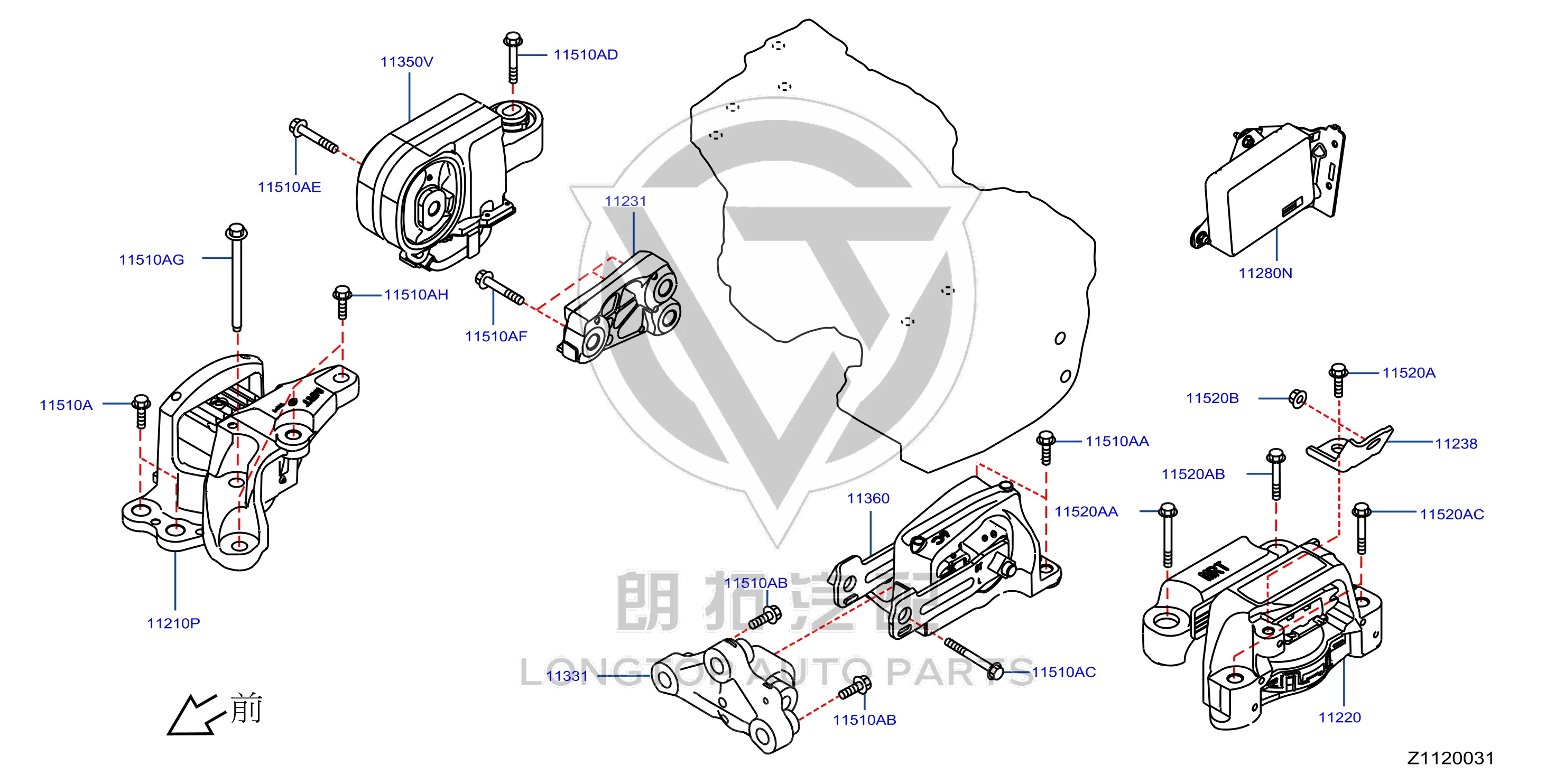 Engine Mount Right 11210-6CT0C 112106CT0C for Nissan