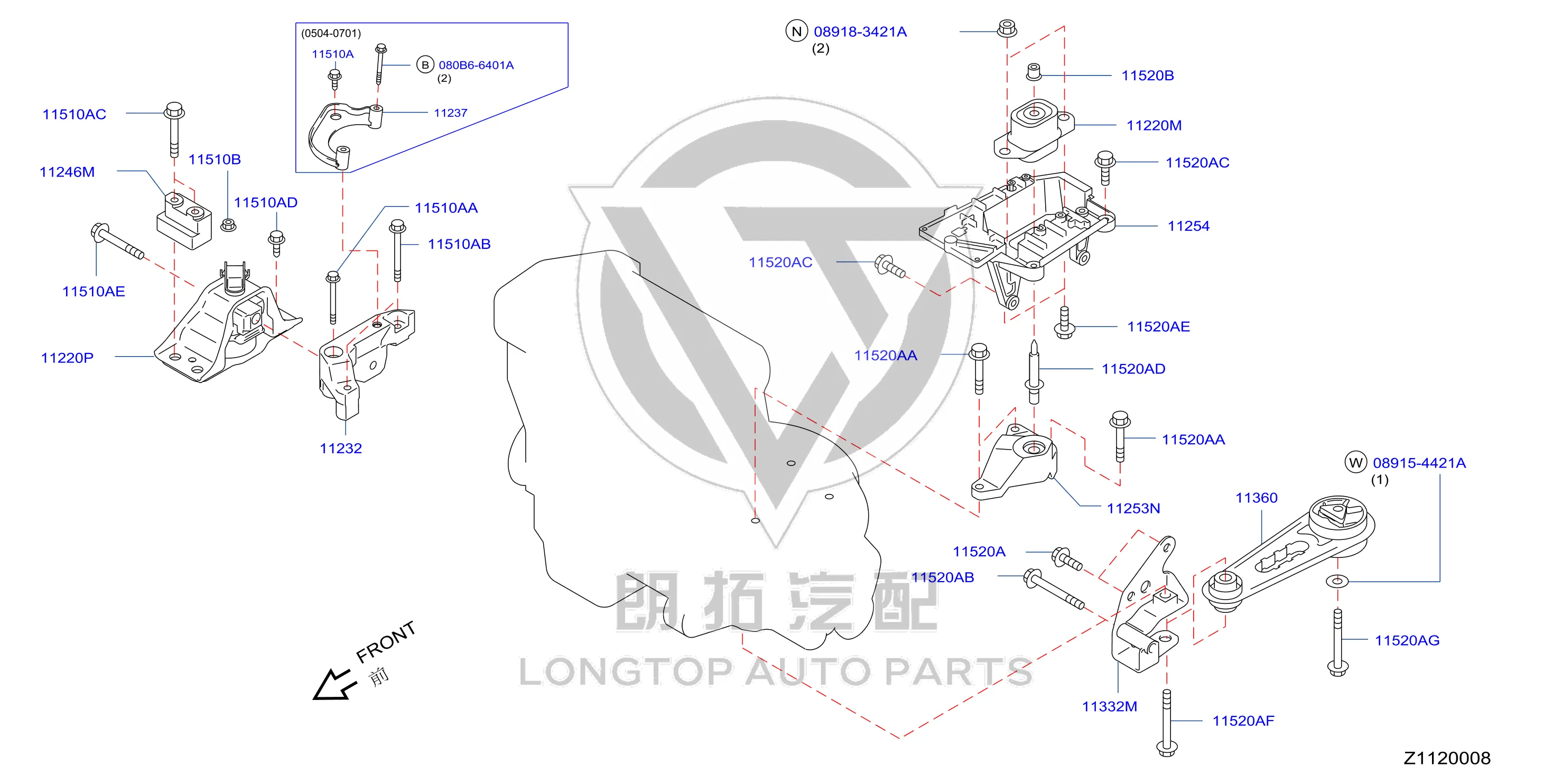Engine Mount (Left) 11220-ED000 11220ED000 for Nissan