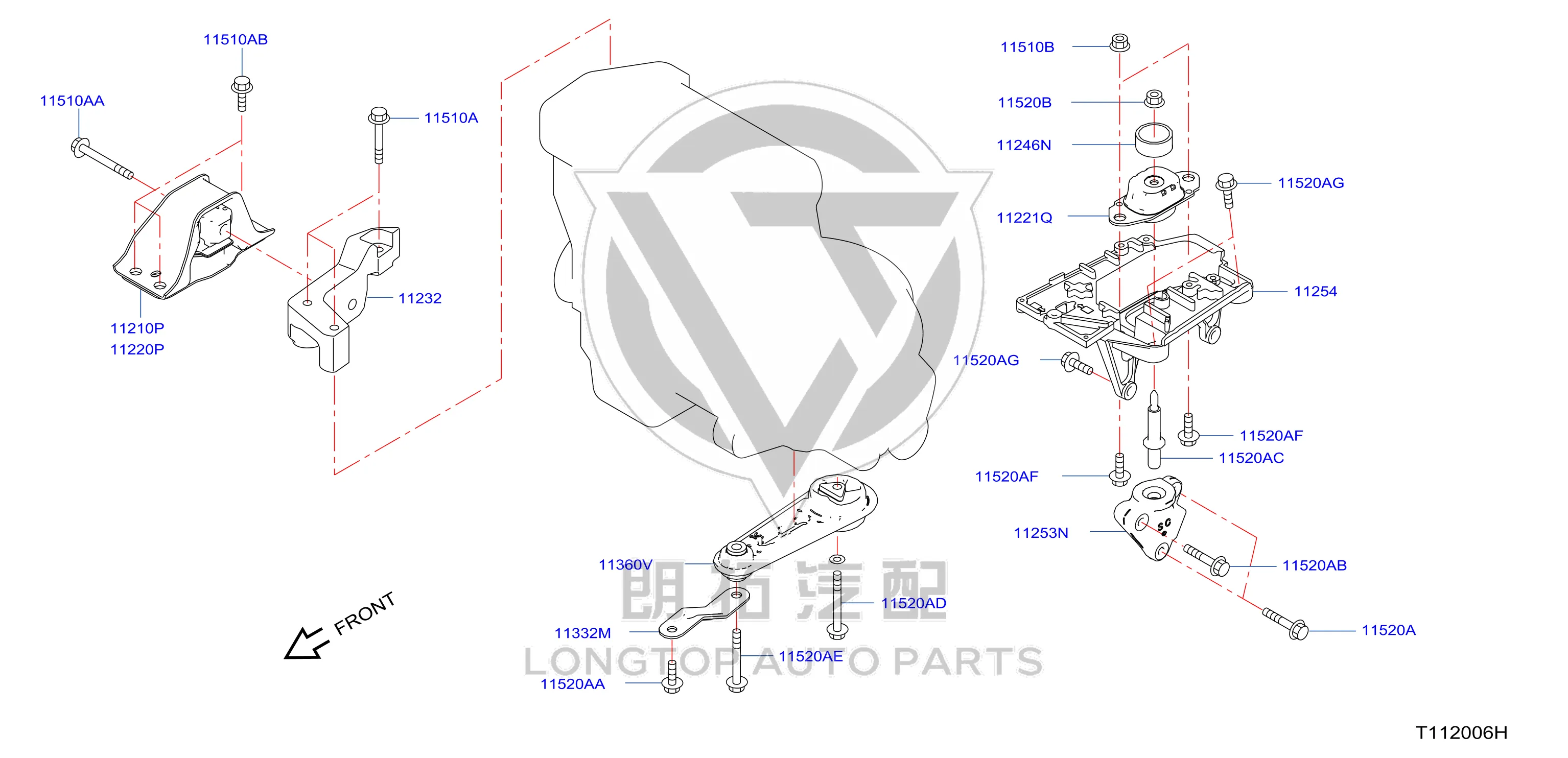 Engine Mount Right 11210-ED55C 11210ED55C for Nissan
