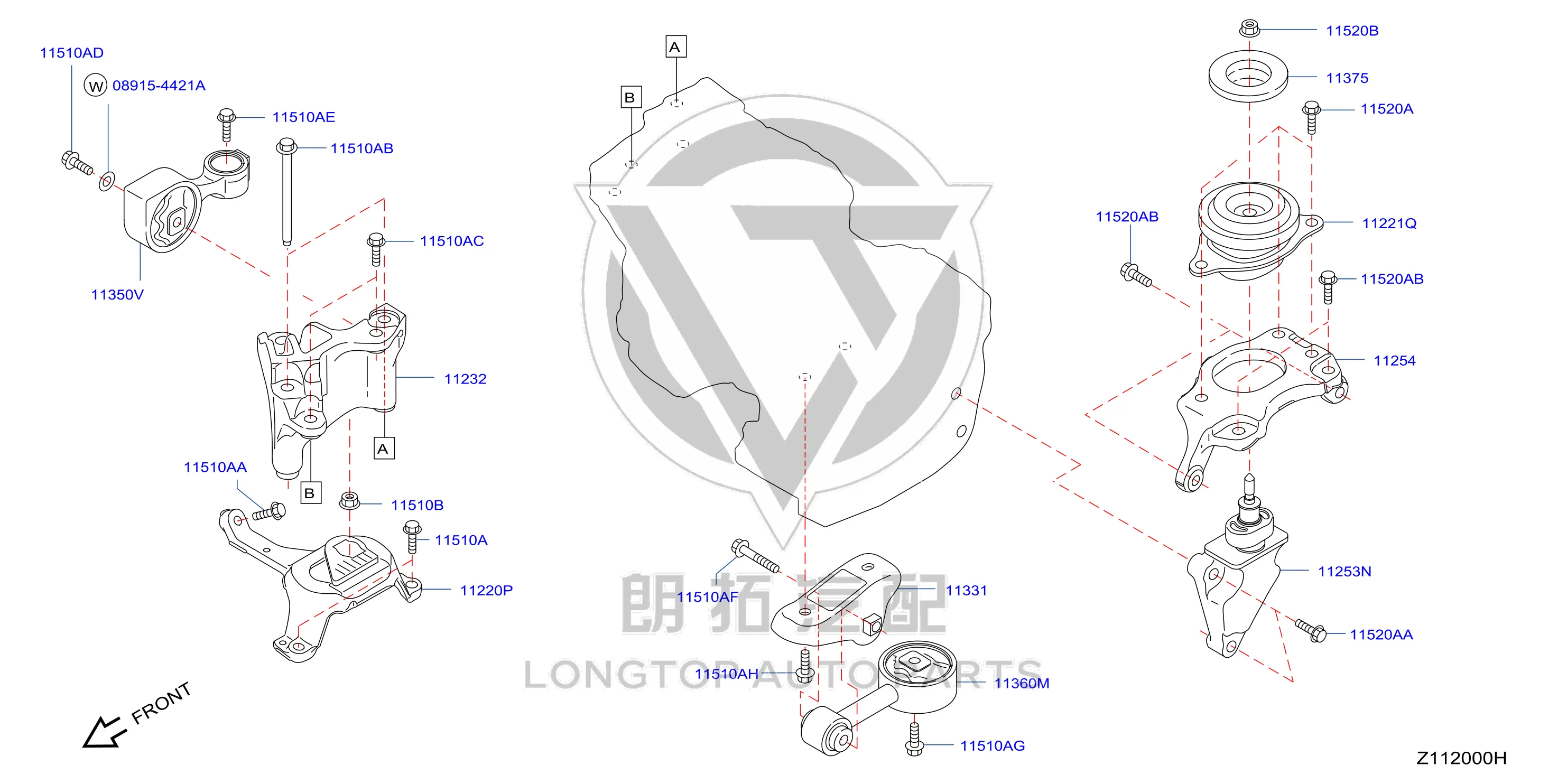 Engine Mount (Right) 11210-JN00A 11210JN00A for Nissan