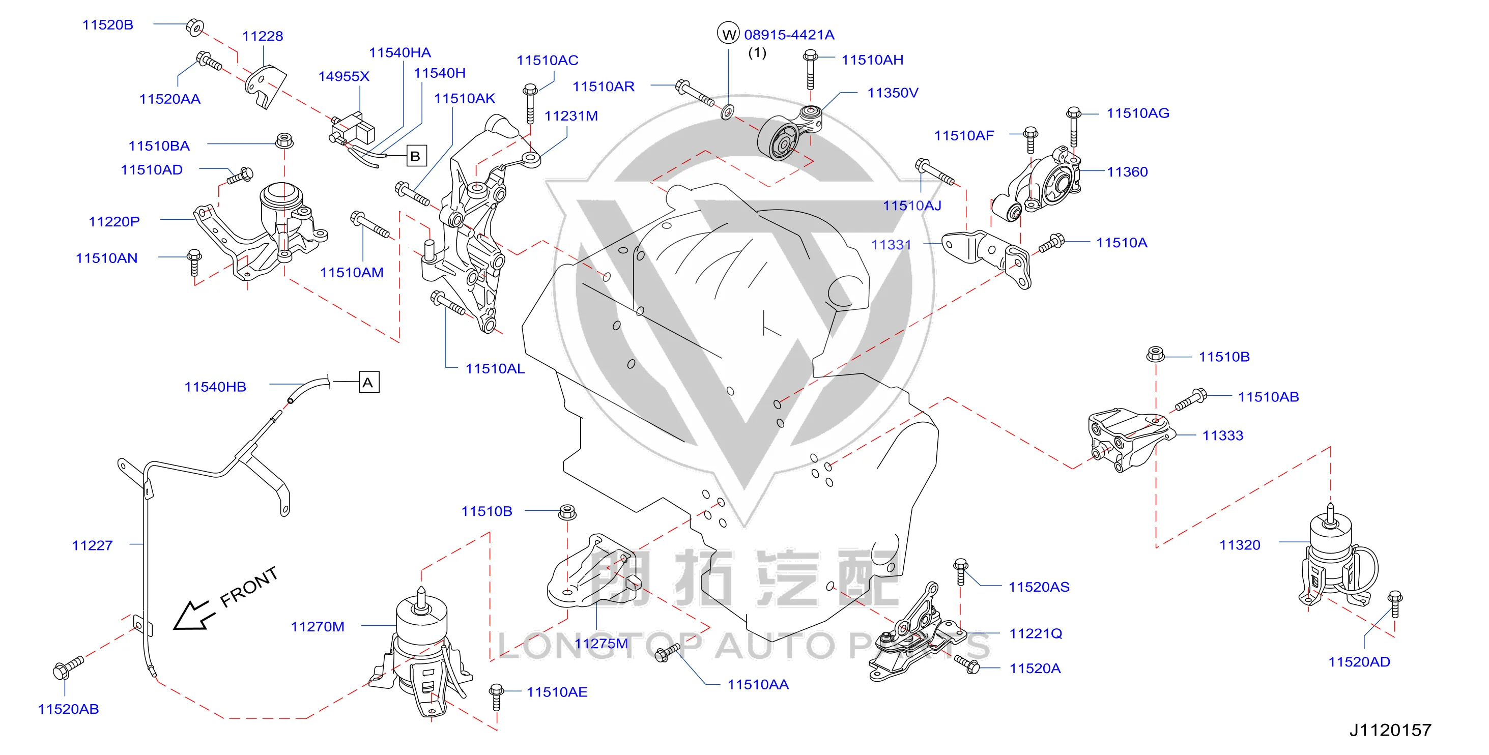 Engine Mount Left 11220-JN01A 11220JN01A for Nissan