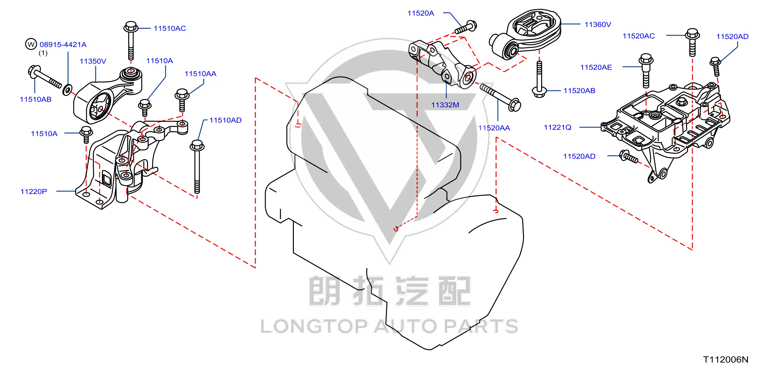 Engine Mount (Upper Right) 11350-1KC0A 113501KC0A for Nissan