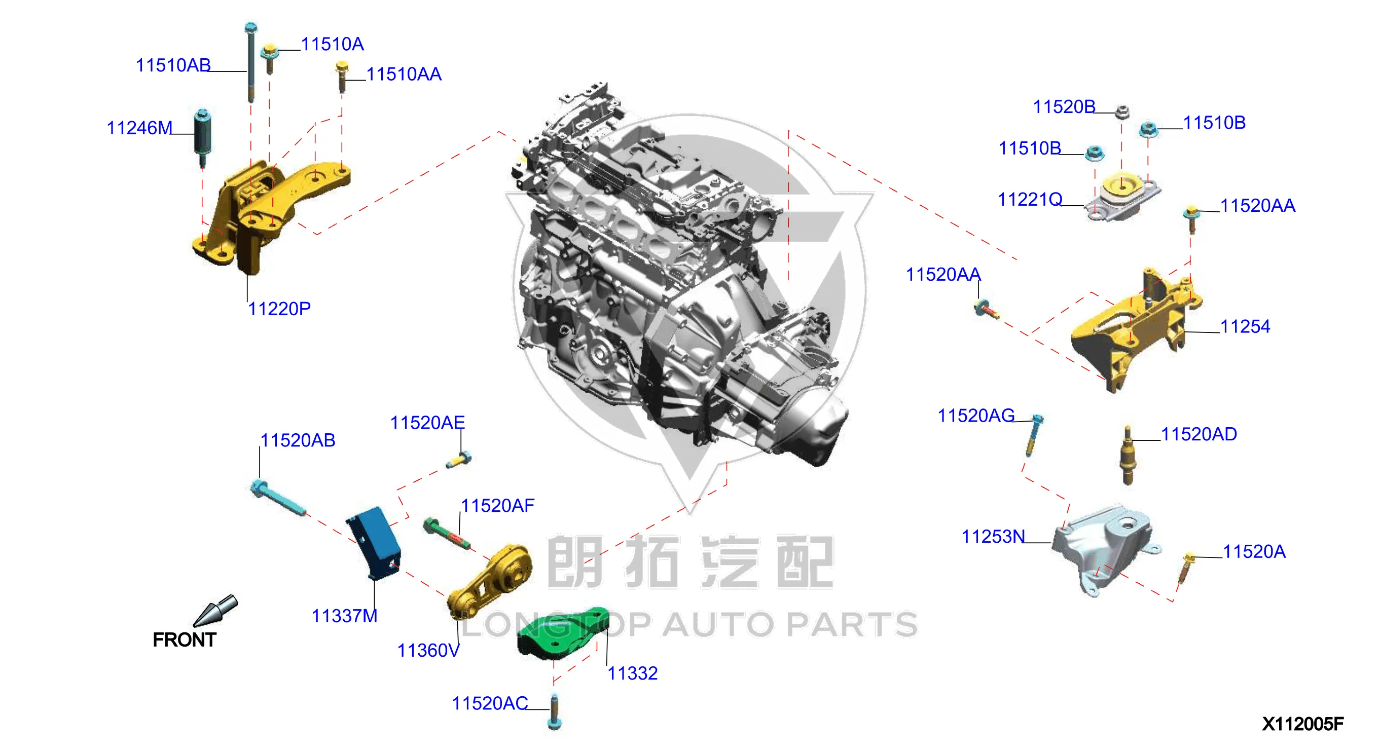 Engine Mount (Rear) 11360-6LA0A 113606LA0A for Nissan