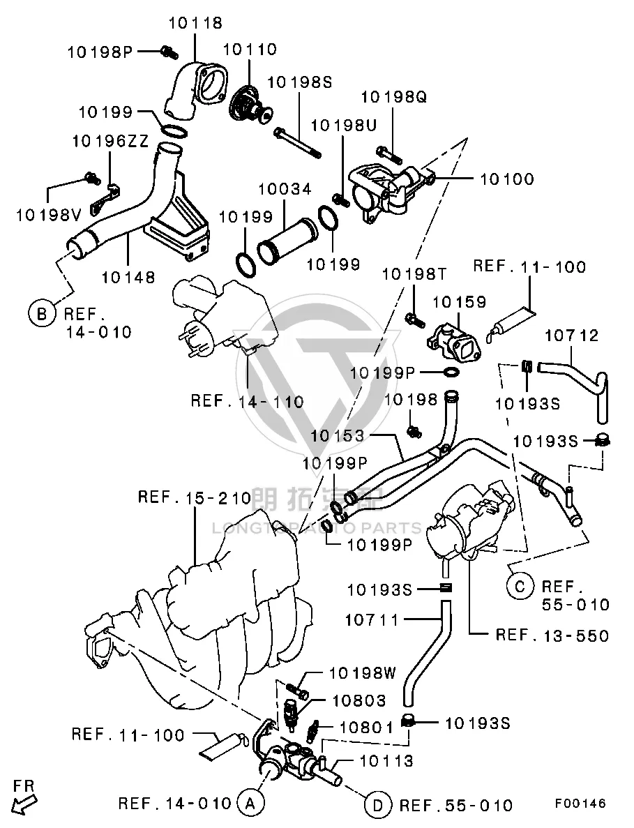 Engine temperature sensor 1308A-015 1308A015 for Mitsubishi GA1W