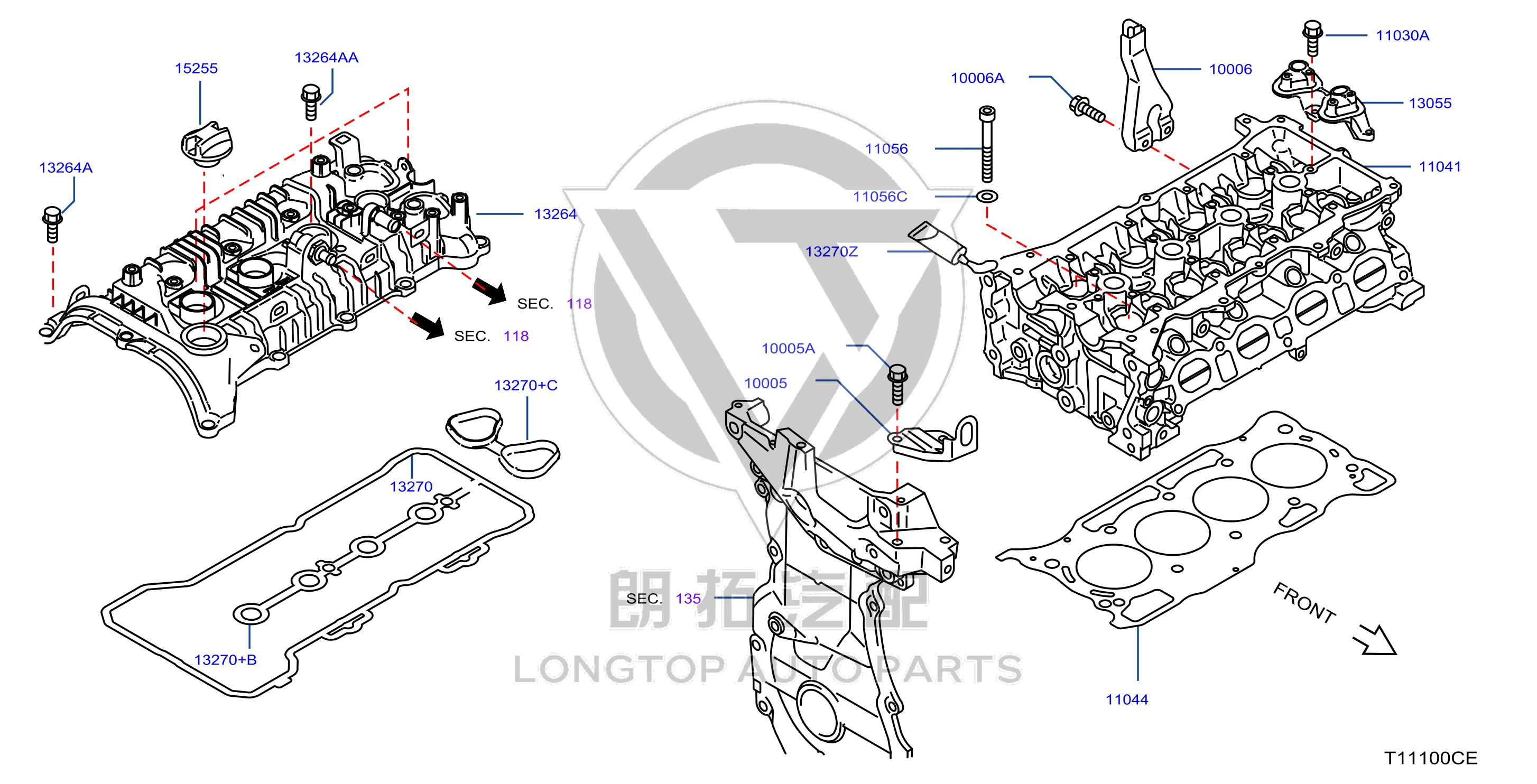 Valve Cover 13264-6LA0A 132646LA0A for Nissan