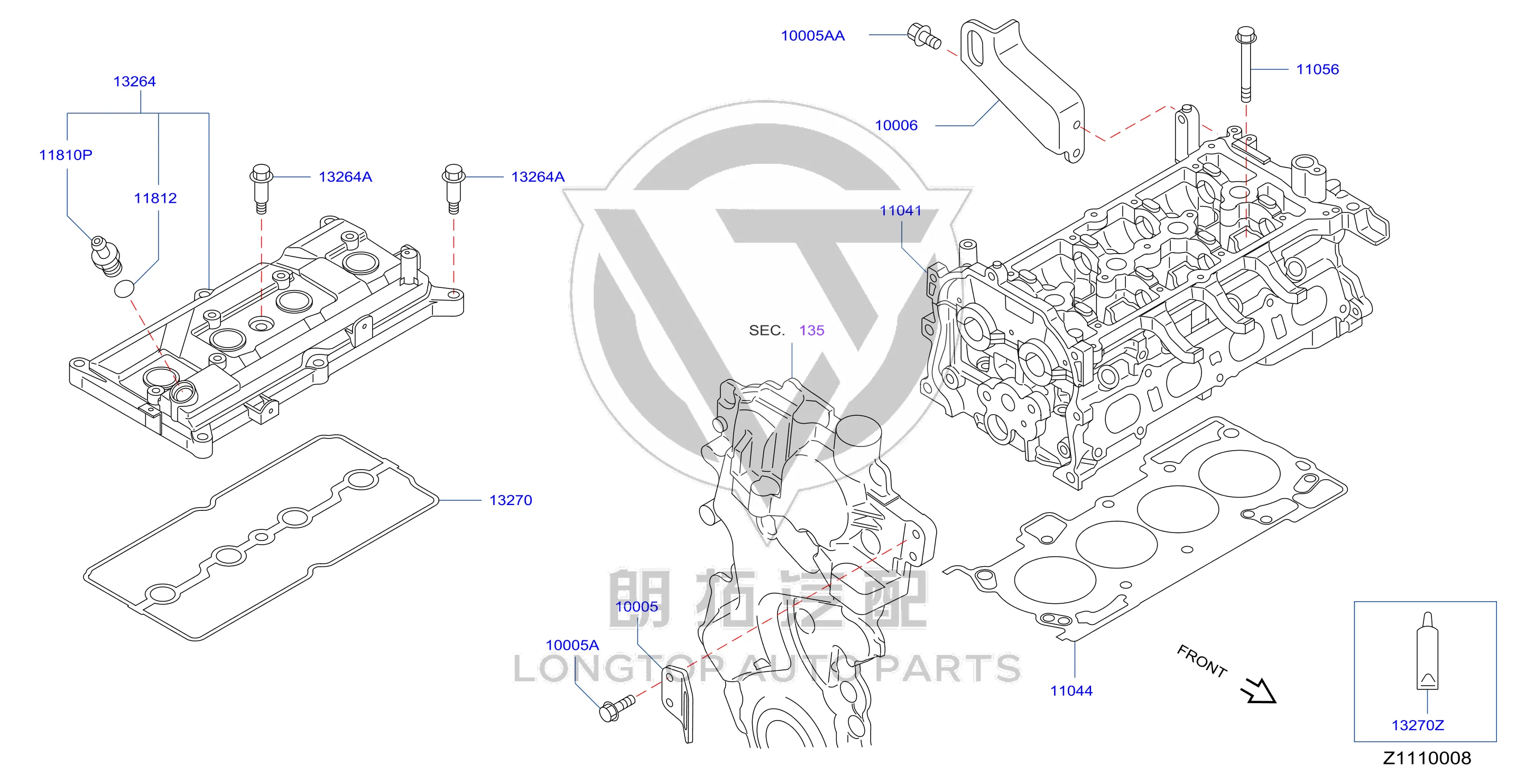 Valve Cover 13264-EW81A 13264EW81A for Nissan