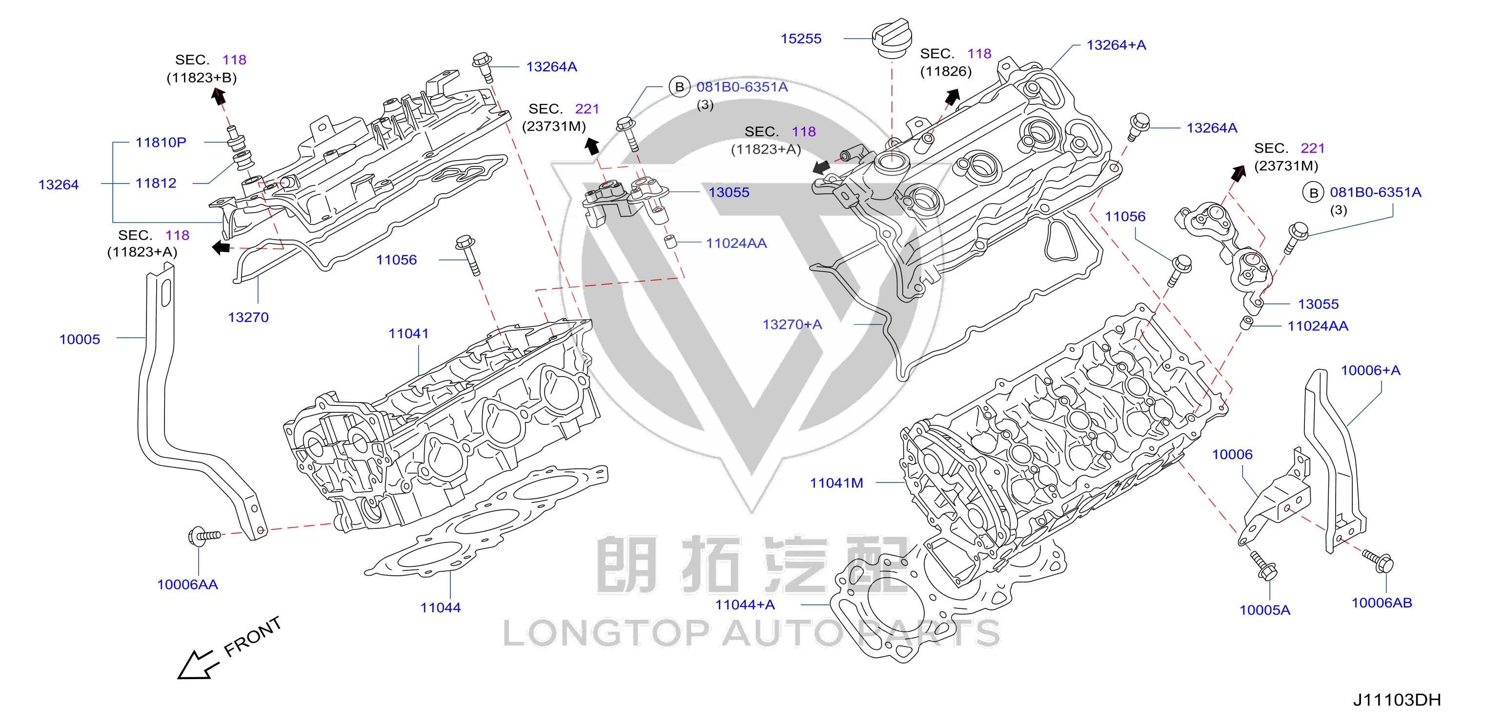 Valve Cover (Left) 13264-JK00B 13264JK00B for Infiniti