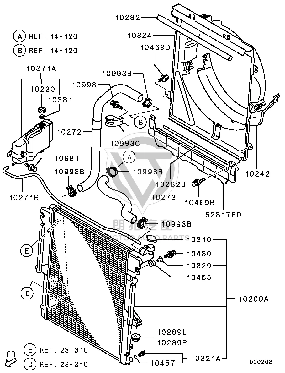 Radiator Fan Cover 1360A-092 1360A092 for Mitsubishi KG6W