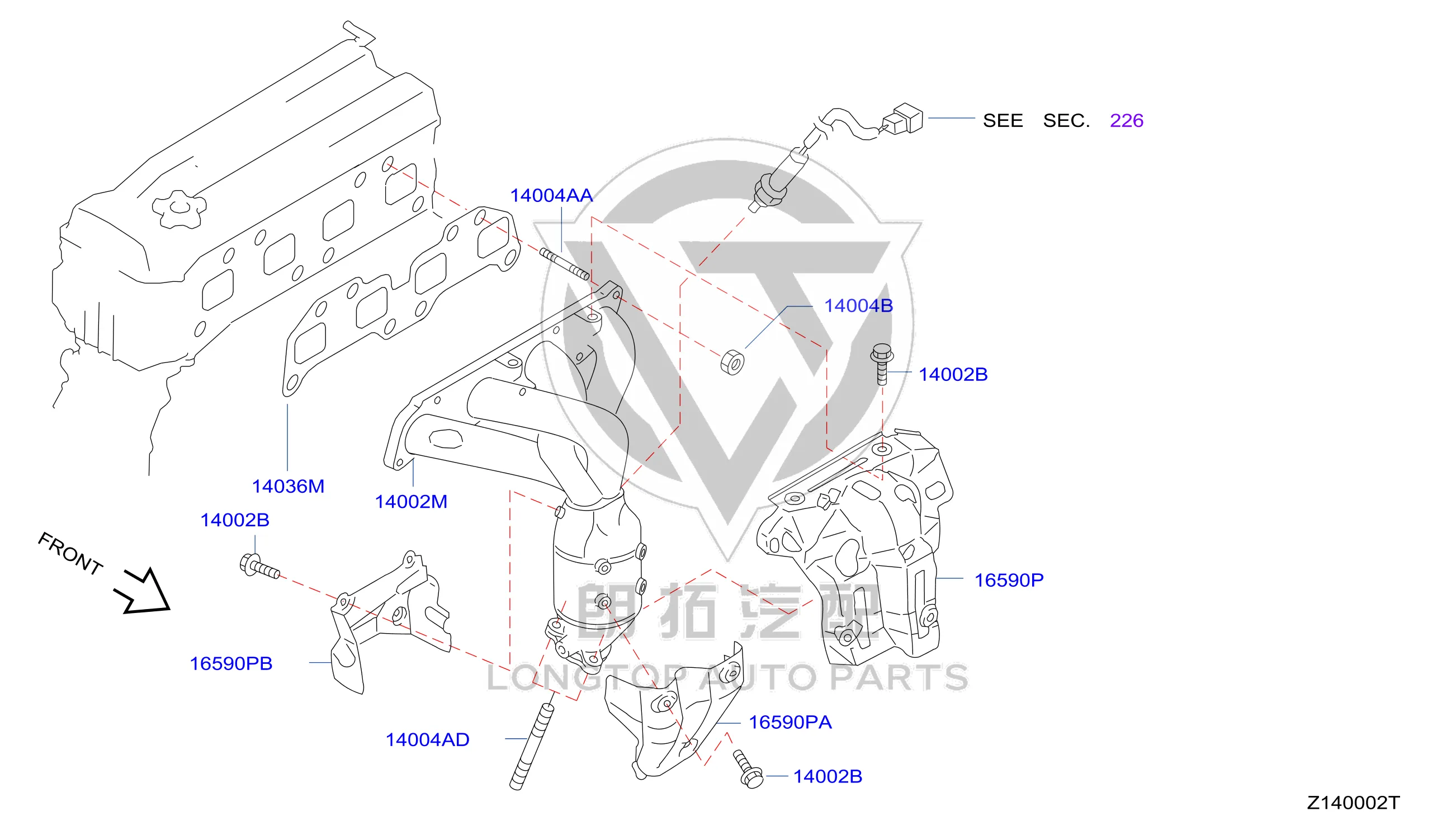 Exhaust Manifold 140E2-3TZ0A 140E23TZ0A for Nissan