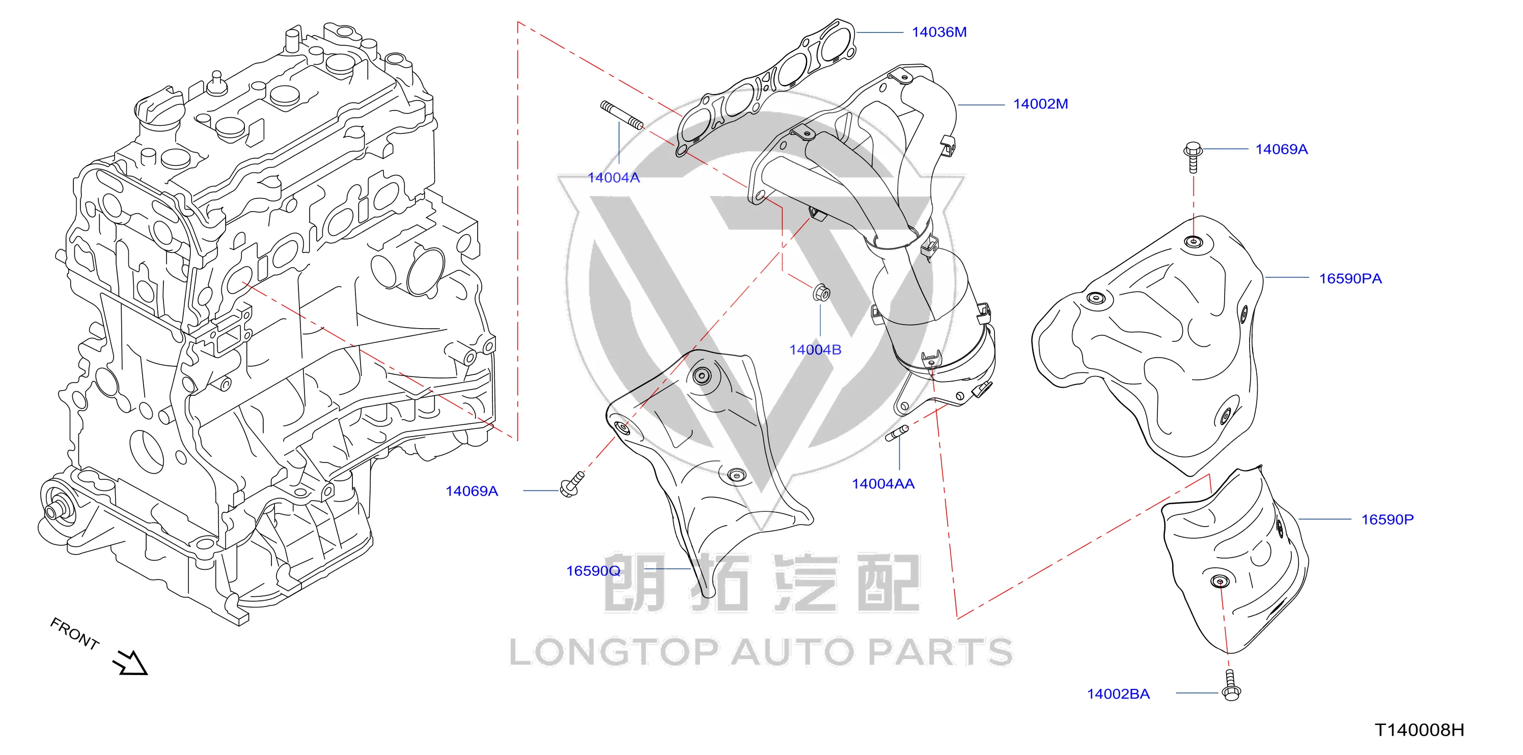 Exhaust Manifold 140E2-4CD0A 140E24CD0A for Nissan