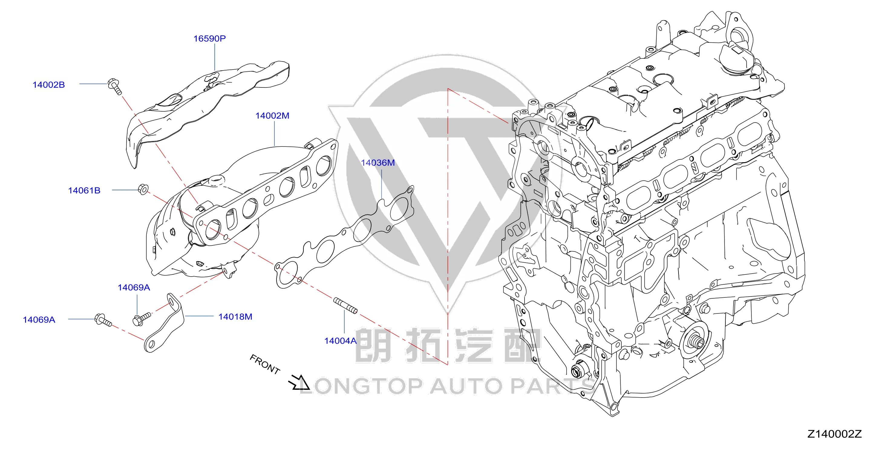 Exhaust Manifold 140E2-6FM0A 140E26FM0A for Nissan