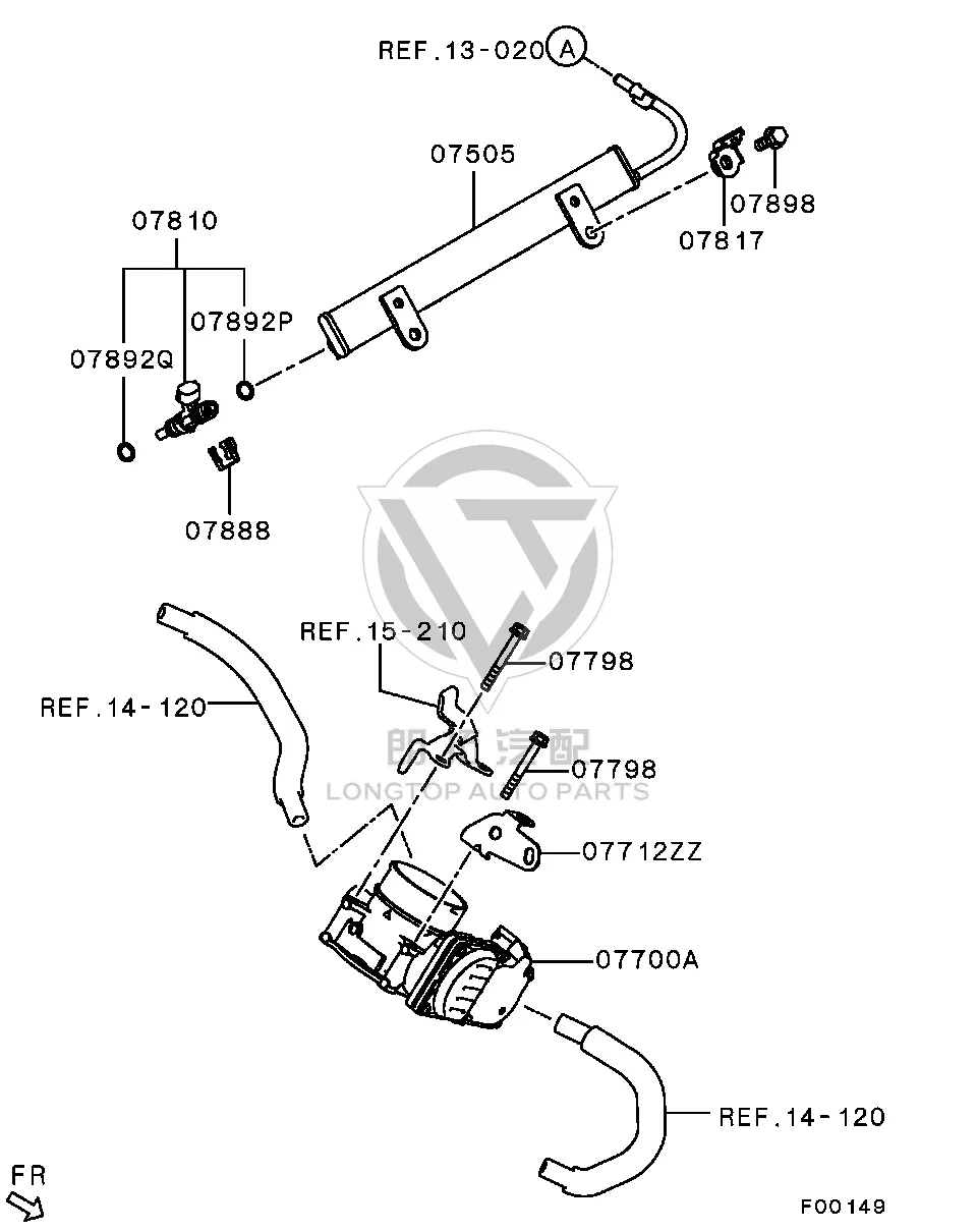 Throttle Body Assembly 1450A-195 1450A195 for Mitsubishi CV2W