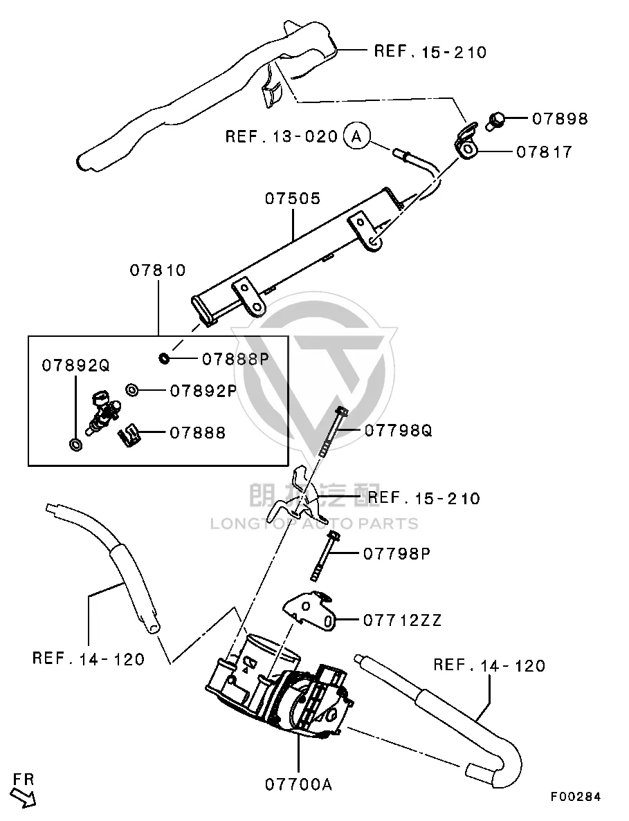 Throttle body assembly 1450A-255 1450A255 for Mitsubishi GA9W