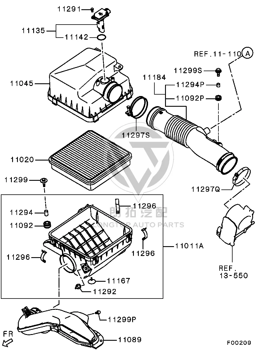 Air filter 1500A-551 1500A551 for Mitsubishi KG5W